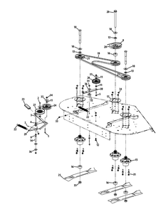 Spindle Assembly 60-Inch Diagram and Parts List for S6031-KW 53DI8DU6050-31HP Cub Cadet Lawn Tractor